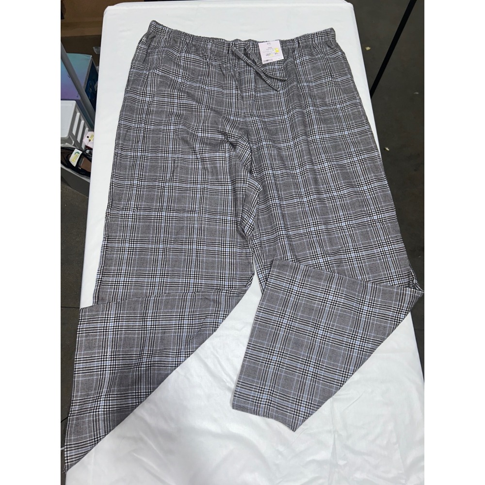Auden XXL Flannel Wide-Leg Pajama Pants Blue Grey Plaid Sleepwear NWT